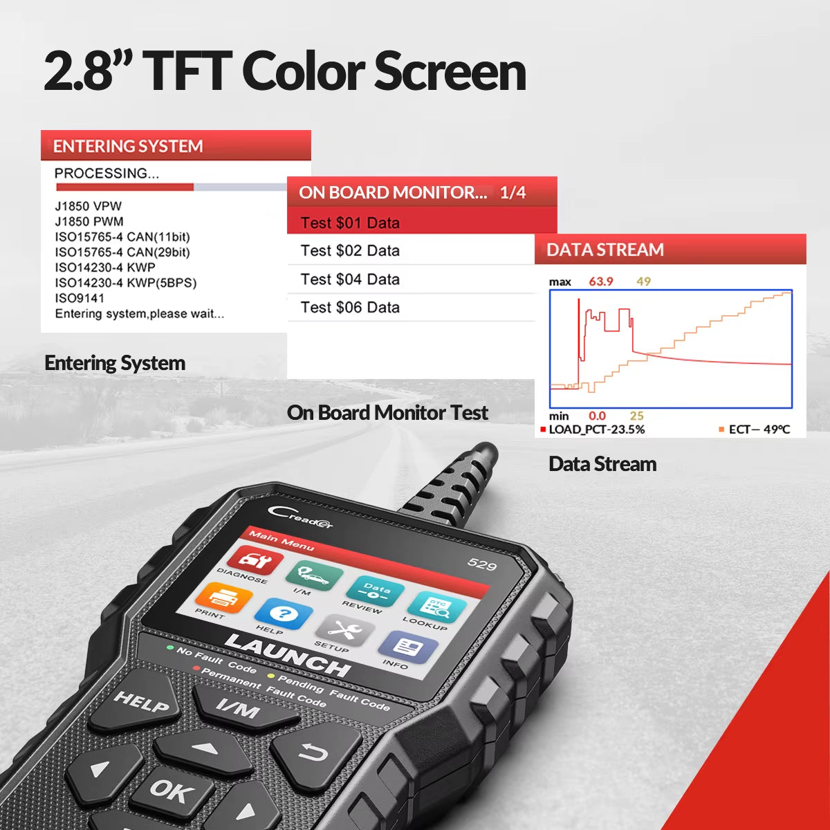 Creader 529 OBD2 Scanner Code Reader CR529 Automotive Diagnostic Tool OBDII Code Reader Fault Code Read OBD2 Scan Tool
