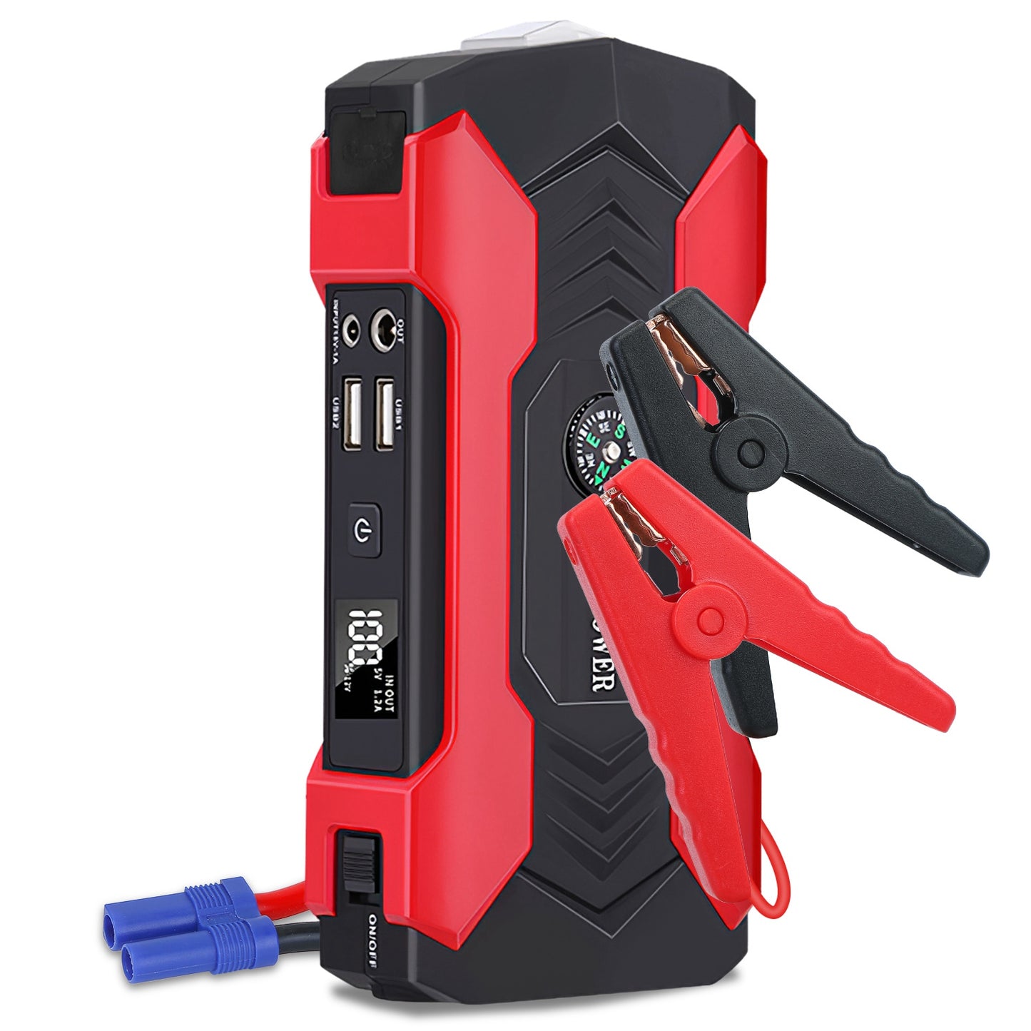 Portable Car Jump Starter 800A – 28,000mAh Emergency Battery Booster with LED Light