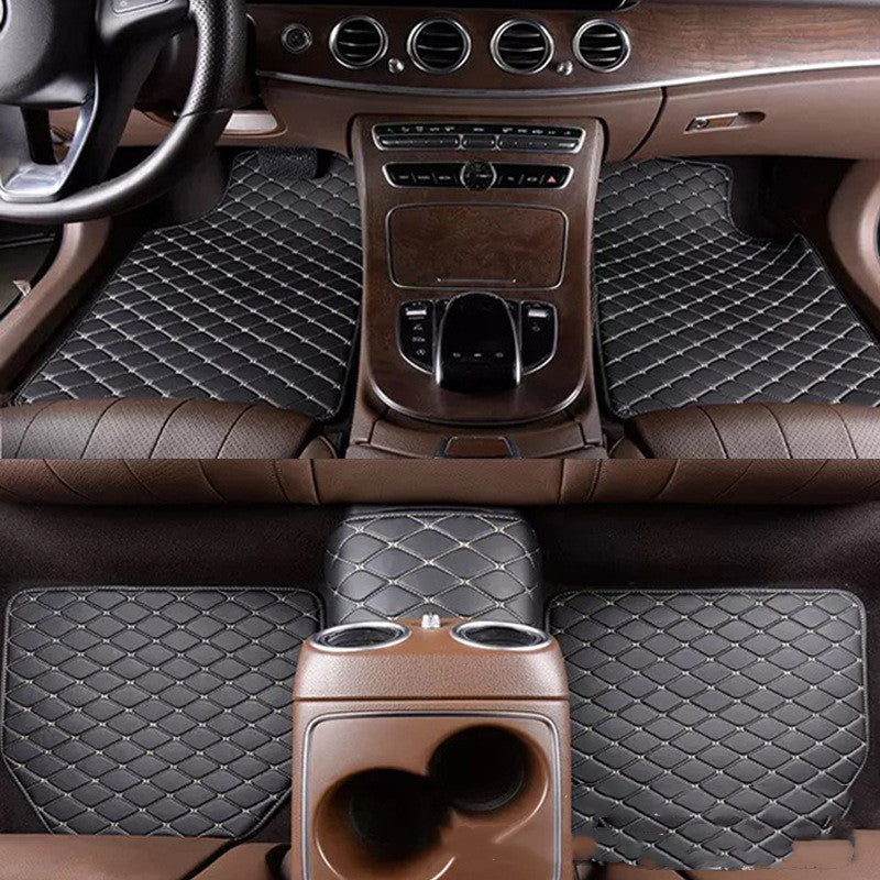 Luxury Quilted Leather Car Floor Mats – Full Coverage, Non-Slip, Universal Fit