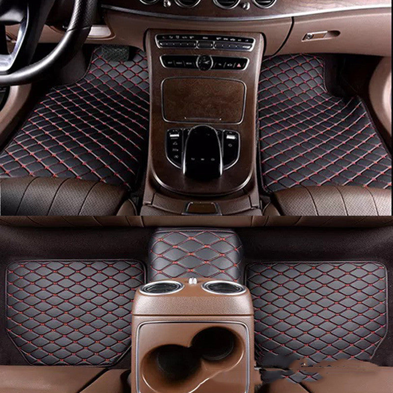 Luxury Quilted Leather Car Floor Mats – Full Coverage, Non-Slip, Universal Fit