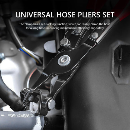 9PCS Hose Clamp Pliers Set with Reach Cable, Swivel Jaw Tools, Locking Flat Band