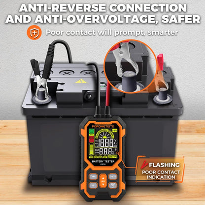 Smart Car Battery Tester 12/24V Digital Car Battery Capacity Tester Analyzer Auto Lead-Acid Batteries Diagnostic Battery Monitor