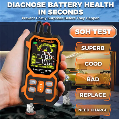 Smart Car Battery Tester 12/24V Digital Car Battery Capacity Tester Analyzer Auto Lead-Acid Batteries Diagnostic Battery Monitor