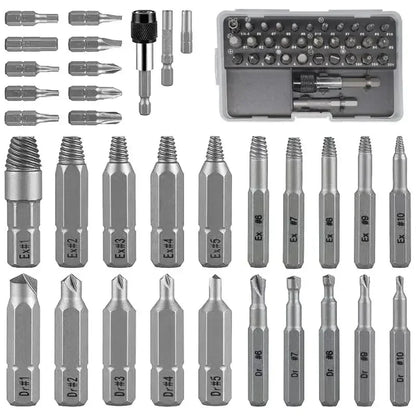 33 PCS Damaged Screw Extractor Kit with Sleeve Extension Drill Bit for Universal Guillotine Bolt Removal Screw Removal Tool