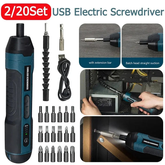 Mini Cordless Electric Screwdriver 1300Mah Rechargeable Adjustment Multi-Function Power Drill Disassembly Torque Repair Tools