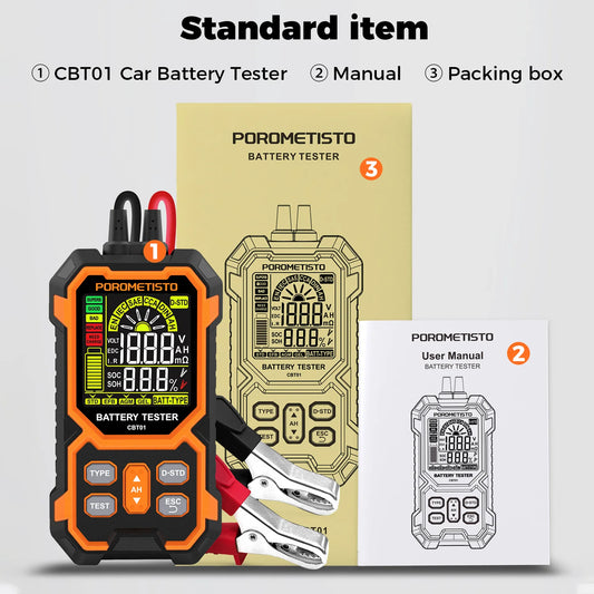 Smart Car Battery Tester 12/24V Digital Car Battery Capacity Tester Analyzer Auto Lead-Acid Batteries Diagnostic Battery Monitor