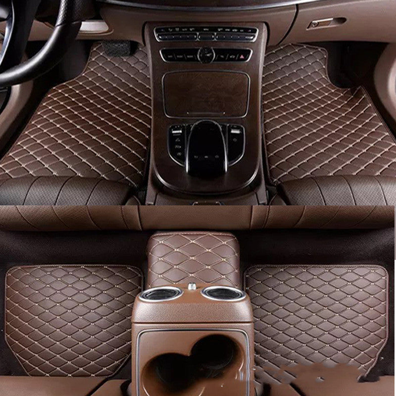 Luxury Quilted Leather Car Floor Mats – Full Coverage, Non-Slip, Universal Fit