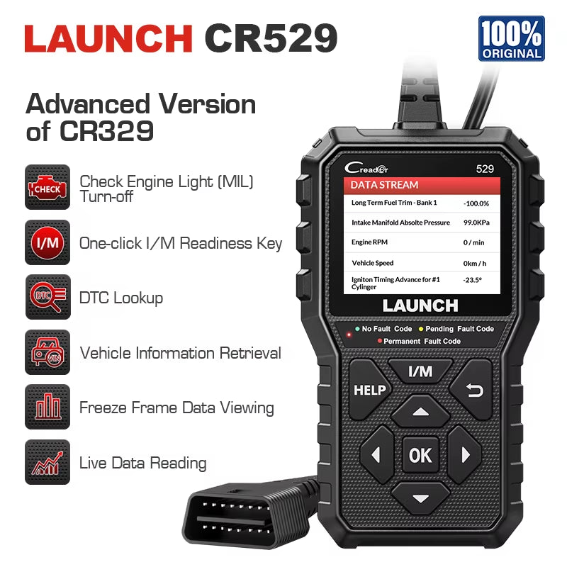 Creader 529 OBD2 Scanner Code Reader CR529 Automotive Diagnostic Tool OBDII Code Reader Fault Code Read OBD2 Scan Tool